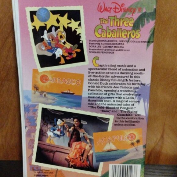 WALT DISNEY'S THE THREE CABALLEROS VHS - Picture 2 of 3